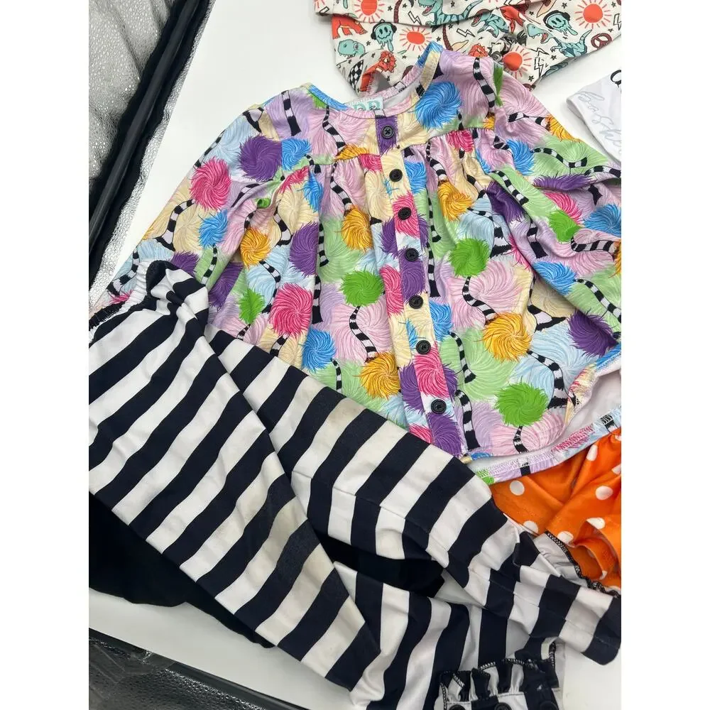 Delightful Dandelion Boutique 3T Lot 9 Pieces 4 Outfits Girls Pumpkin Dino Fall
